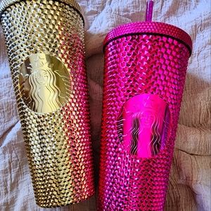 Gold & Pink Chrome Starbucks Set